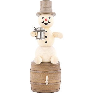 Small Figures & Ornaments Wagner Snowmen Snowman with Stein on Beer Barrel - 13 cm / 5.1 inch