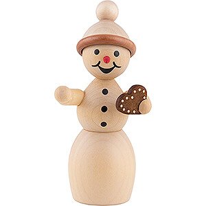 Small Figures & Ornaments Wagner Snowmen Snowwoman with Gingerbread Heart - 10 cm / 3.9 inch