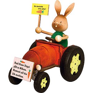 Small Figures & Ornaments Easter World Snubby Bunny Farmer with Tractor - 18 cm / 7.1 inch