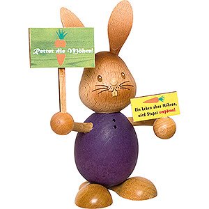 Small Figures & Ornaments Easter World Snubby Bunny Protester - 12 cm / 4.7 inch