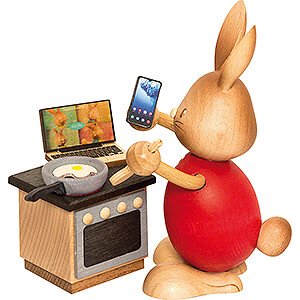 Small Figures & Ornaments Kuhnert Stupsi Rabbits Snubby Bunny in Home Office - 12 cm / 4.7 inch