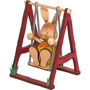 Small Figures & Ornaments Easter World Snubby Bunny on Swing - 12 cm / 4.7 inch
