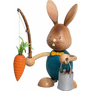 Small Figures & Ornaments Easter World Snubby Bunny with Carrot Fisher - 12 cm / 4.7 inch