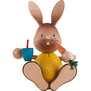 Small Figures & Ornaments Easter World Snubby Bunny with Carrot and Cup - 12 cm / 4.7 inch