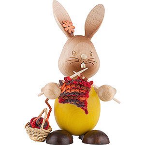 Small Figures & Ornaments Easter World Snubby Bunny with Knitting - 12 cm / 4.7 inch