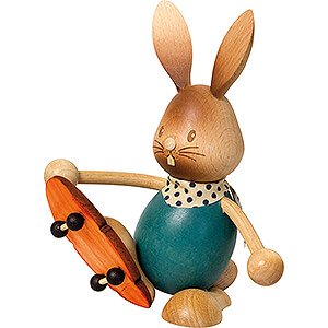 Small Figures & Ornaments Easter World Snubby Bunny with Skateboard - 12 cm / 4.7 inch