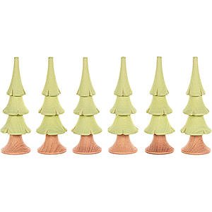 Specials Solid Wood Trees - Bright Green - 6 pieces - 8 cm / 3.1 inch