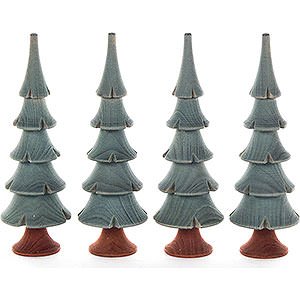 Specials Solid Wood Trees - Green - 4 pieces - 11 cm / 4.3 inch