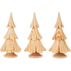Small Figures & Ornaments Decorative Trees Solid Wood Trees - Natural - 3 pieces - 6,5 cm / 2.6 inch