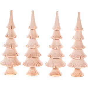 Small Figures & Ornaments Decorative Trees Solid Wood Trees - Natural - 4 pieces - 11 cm / 4.3 inch