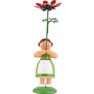 Kleine Figuren & Miniaturen WEHA Blumenkinder Sommerblumenmädchen mit Adonisröschen - 12 cm