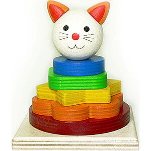 Wooden Toys Construction games Stacking Tower Cat - 12 cm / 4.7 inch