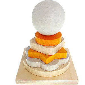 Wooden Toys Construction games Stacking Tower Nature Orange - 11 cm / 4.3 inch