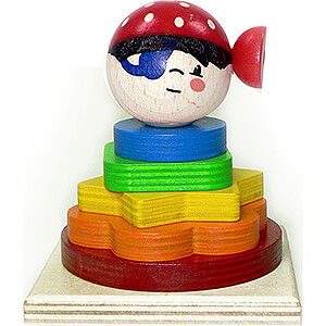 Wooden Toys Construction games Stacking Tower Pirate - 10,5 cm / 4.1 inch