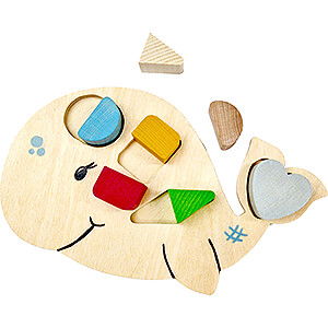 Holzspielzeug Bau- und Legespiele Stapelspiel Wal - 3 cm