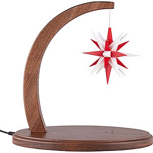 Advent Stars and Moravian Christmas Stars Herrnhuter Product Finder Star Arch Walnut with A1e White-Red - 29 cm / 11.4 inch