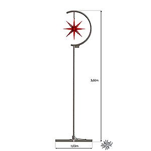 Advent Stars and Moravian Christmas Stars Herrnhuter Product Finder Star Lamp - Outdoor use - Red - 366 cm / 144.1 inch