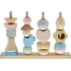 Holzspielzeug Bau- und Legespiele Steckspiel nature - 15 cm