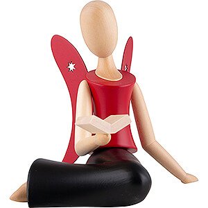 Angels Sternkopf Angels Sternkopf Angel Sitting with Book Black-Rod - 12,5 cm / 4.9 inch
