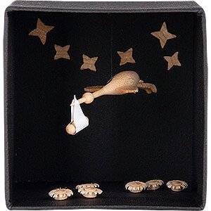 Gift Ideas Birth and Christening Stork in Box - 5,4 cm / 2.1 inch