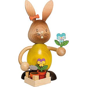Gift Ideas Retirement Stupsi Bunny with Pansies - 12 cm / 4.7 inch