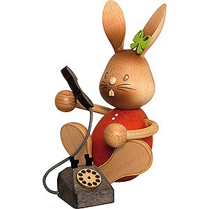 Kleine Figuren & Miniaturen Osterartikel Stupsi Hase mit Telefon - 12,5 cm