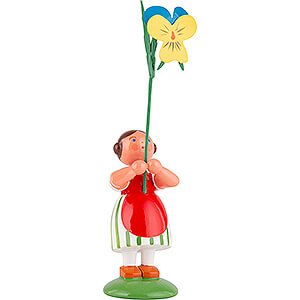 Small Figures & Ornaments WEHA Flower Children Summer Flower Girl with Pansy - 12 cm / 4.7 inch