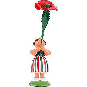 Small Figures & Ornaments WEHA Flower Children Summer Flower Girl with Poppy - 12 cm / 4.7 inch