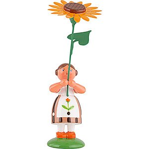 Small Figures & Ornaments WEHA Flower Children Summer Flower Girl with Sunflower - 12 cm / 4.7 inch