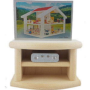 Wooden Toys Doll's Houses TV With Base Cabinet