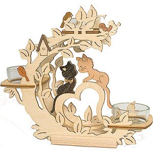 World of Light Candle Holder Misc. Candle Holders Tea Light Candle Holder - Two Kittens - 17 cm / 6.7 inch