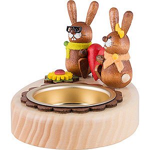World of Light Candle Holder Misc. Candle Holders Tea Light Holder - Bunny Couple with Heart - 5 cm / 2 inch