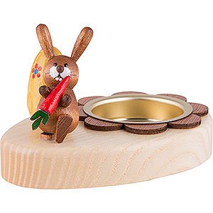 World of Light Candle Holder Misc. Candle Holders Tea Light Holder - Bunny with Carrot and Egg - 5 cm / 2 inch