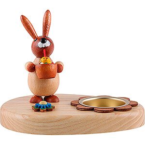 Small Figures & Ornaments Easter World Tea Light Holder - Bunny with Chick - 10 cm / 3.9 inch