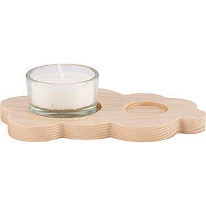 World of Light Candle Holder Angels Tea Light Holder Cloud - Natural - without Angel - 13x8cm / 5.1x3.1 inch
