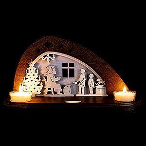 World of Light Candle Holder Santa Claus Tea Light Holder - Distribution of Presents - 14,5 cm / 5.7 inch