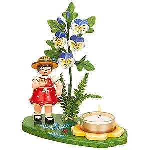 World of Light Candle Holder Misc. Candle Holders Tea Light Holder Girl with Horned Violet - 15x17 cm / 6x7 inch