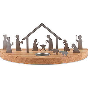 World of Light Candle Holder Nativity Tea Light Holder - Silhouette M Oak - Nativity Scene - 15 cm / 5.9 inch