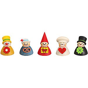 Small Figures & Ornaments Teeter figurines Teeter-Mix, Set of Five, 4 cm / 1.6 inch