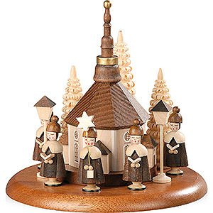 Music Boxes All Music Boxes Theme Platform for Electr. Music Box - Carolers and Seiffen Church Natural - 13 cm / 5 inch