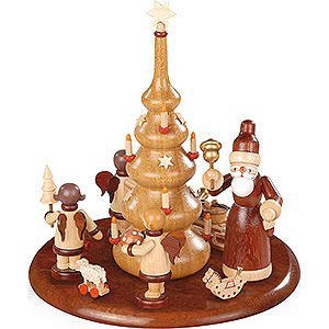 Music Boxes All Music Boxes Theme Platform for Electr. Music Box - Santa with Angels Natural - 15 cm / 6 inch
