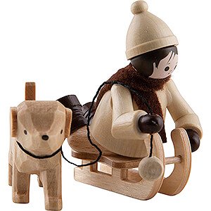 Kleine Figuren & Miniaturen Thiel-Figuren Thiel-Figur Junge mit Hundeschlitten - natur - 5,5 cm