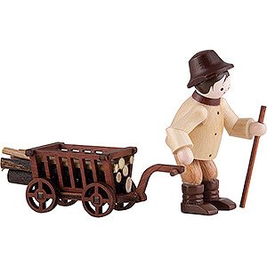 Kleine Figuren & Miniaturen Thiel-Figuren Thiel-Figur Waldarbeiter mit Wagen - natur - 6,5 cm