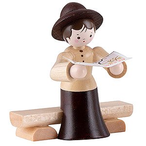 Kleine Figuren & Miniaturen Thiel-Figuren Thiel-Figur Wandersfrau auf Bank - natur - 5,5 cm
