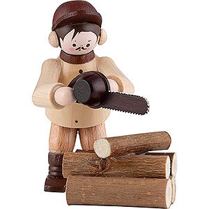 Small Figures & Ornaments Thiel Figurines Thiel Figurine - Chainsaw Worker - natural - Set of Two - 6 cm / 2.4 inch