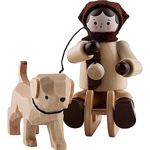 Small Figures & Ornaments Thiel Figurines Thiel Figurine - Girl with Dog Sled - natural - 5,5 cm / 2.2 inch