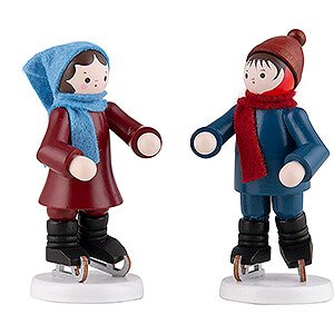 Small Figures & Ornaments Thiel Figurines Thiel Figurine - Ice Skate Children Couple - coloured - 7 cm / 2.8 inch