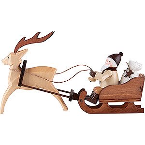 Small Figures & Ornaments Thiel Figurines Thiel Figurine - Santa Claus in Reindeer Sled - natural - 8,5 cm / 3.3 inch