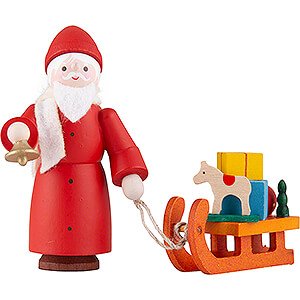 Small Figures & Ornaments Thiel Figurines Thiel Figurine - Santa Claus with Sled - coloured - 6 cm / 2.4 inch