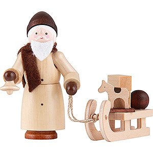 Small Figures & Ornaments Thiel Figurines Thiel Figurine - Santa Claus with Sled - natural - 6 cm / 2.4 inch